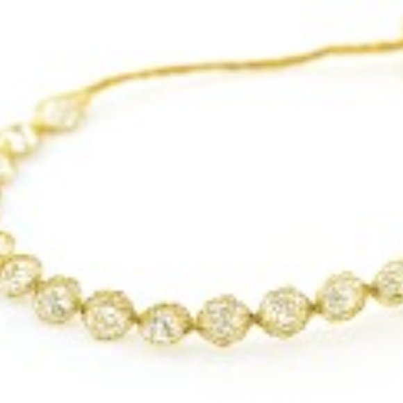 SET 14K Gold Cubic Zirconia Crochet D'Tuscano NECKLACE & BRACELET SET - Picture 5 of 6